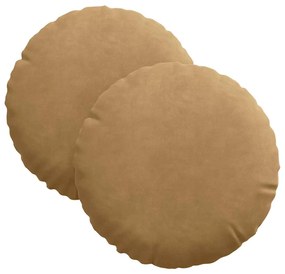 vidaXL Μαξιλάρια καθισμάτων 2 pcs Καφέ Ø 40 x 13 εκ. Βελούδο
