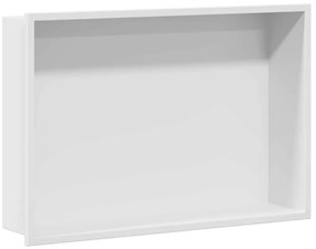 vidaXL Νίτσα Μπάνιου Λευκό 45 x 30 x 9.5 εκ. Ανοξείδωτο ατσάλι