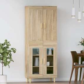 vidaXL Ντουλάπι Sonoma δρυς 69,5 x 34 x 180 εκ. από Επεξεργασμένο Ξύλο