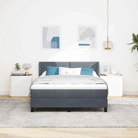 vidaXL Κρεβάτι Με Στρώμα Dark Grey 160x200 εκ Βελούδο