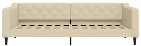 vidaXL Καναπές Κρεβάτι Κρεμ 90 x 200 εκ. Υφασμάτινος