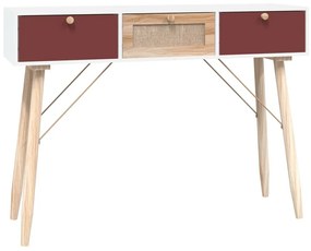 Τραπέζι Κονσόλα με Συρτάρια 105x30x75 εκ. Επεξεργασμένο Ξύλο - Λευκό