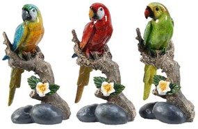 Artekko Artekko Macaw Parrot Διακοσμητικό Επιτραπέζιο Παπαγάλος Ρητίνη Πολύχρωμο (10x7x17)cm Σετ/3 74727