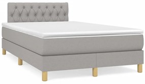 vidaXL Κρεβάτι Boxspring με Στρώμα &amp; LED Αν.Γκρι 120x190εκ. Υφασμάτινο