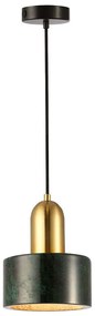 Φωτιστικό Οροφής Marble 4266101 15x140cm 1xE27 60W Black-Gold Viokef Steel,Marble