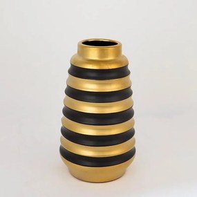 Βάζο Κεραμικό 752-20068 14x14x25cm Black-Gold Estheti Home κεραμικο