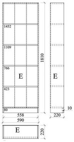 ADORNO 59 ΒΙΒΛΙΟΘΗΚΗ SONOMA 59x22xH183cm - 24-0388 - 24-0388