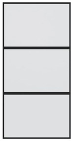 vidaXL Συρόμενη Πόρτα Μαύρη 102,5 x 205 εκ. από Ψημένο Γυαλί/Αλουμίνιο