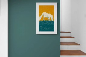 Αφίσα με πασπαρτού Άλογο σε λιβάδι - 20x30 white