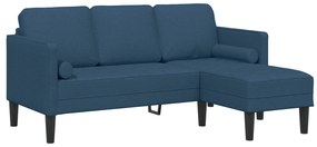 vidaXL Καναπές 3 Θέσεων L-Σχήματος Μπλε 160 εκ Υφάσματος