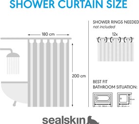 Cosima 180x200 salmon κουρτίνα μπάνιου πλαστική Sealskin