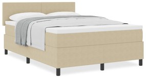 vidaXL Κρεβάτι με Στρώμα Ανοιχτό Πράσινο Γκρι 140x200 εκ. Ύφασμα Κορντούρας