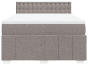 Κρεβάτι Boxspring με Στρώμα Taupe 140x200 εκ. Υφασμάτινο - Μπεζ-Γκρι