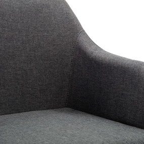 vidaXL Καρέκλα Τραπεζαρίας Περιστρεφόμενη Σκούρο Γκρι Υφασμάτινη