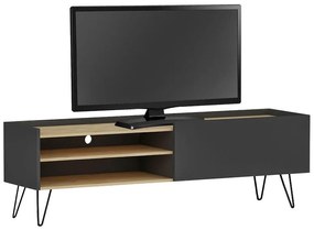 Έπιπλο τηλεόρασης Veronica χρώμα ανθρακί-φυσικό 120x33x49,5εκ 120x33x49.5 εκ.