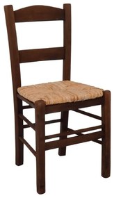 ΣΥΡΟΣ Καρέκλα Οξιά Βαφή Εμποτισμού Καρυδί, Κάθισμα Ψάθα  41x45x88cm [-Καρυδί-] [-Ξύλο/Ψάθα-] Ρ950,Ε2