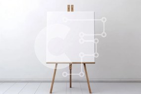 Intra Συλλεκτικό Ξύλινο Παζλ Plywood  4mm - Κενός καμβάς στο καβαλέτο μπροστά από τον λευκό τοίχο Σε Ξύλινο Κουτί - Διαστάσεις Puzzle: 10x10 cm – 25 κομμάτια
