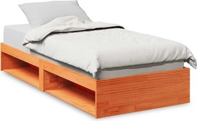 vidaXL Κρεβάτι ημέρας χωρίς στρώμα Καφέ κεριού Στερεό ξύλο πεύκο