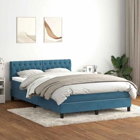 ΚΡΕΒΑΤΙ BOXSPRING ΜΕ ΣΤΡΩΜΑ ΣΚΟΥΡΟ ΜΠΛΕ 140X210 ΕΚ. ΒΕΛΟΥΔΙΝΟ 3316501