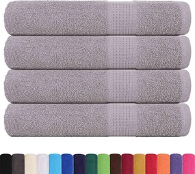 vidaXL Πετσέτες FROGN 4 τεμ. Γκρι 100x200 εκ. 360 γρ./μ²