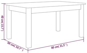 Τραπεζάκι Σαλονιού Καφέ Μελί 80x50x40 εκ. Μασίφ Ξύλο Πεύκου - Καφέ