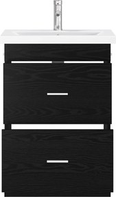 vidaXL Σετ Επίπλων Μπάνιου Μαύρη Δρυς 61 x 40 x 84,5 εκ