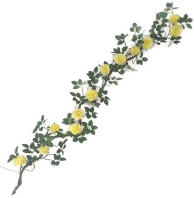 Τεχνητή Γιρλάντα Τριαντάφυλλο Garden 4881-7 240cm Yellow Supergreens Ύφασμα,Πλαστικό