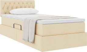 vidaXL Κρεβάτι με αποθηκευτικό χώρο και στρώμα Κρέμ 100 x 200 cm