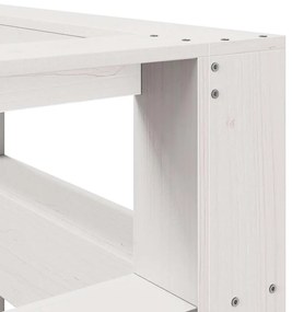 vidaXL βιβλιοθήκη κεφαλάρι σε σχήμα L Λευκό 160 εκ. Ξύλο Πεύκου