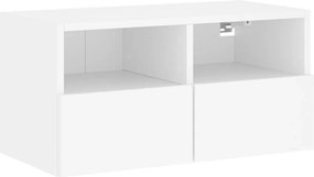 vidaXL Ντουλάπι Τοίχου Τηλεόρασης Λευκό 60 x 30 x 30εκ. από Επεξ. Ξύλο