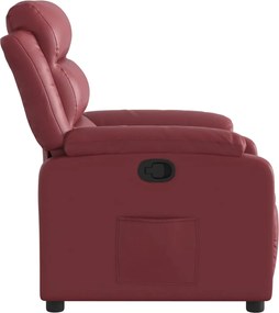 vidaXL Πολυθρόνα Ανακλινόμενη Μπορντό από Συνθετικό Δέρμα