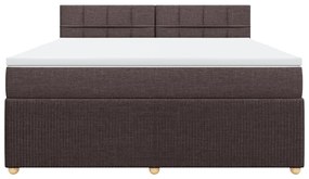 vidaXL Κρεβάτι Boxspring με Στρώμα Σκούρο Καφέ 180x200 εκ Υφασμάτινο