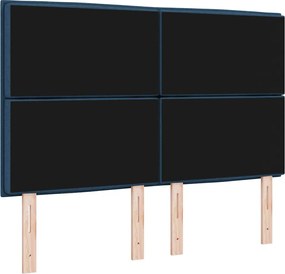 vidaXL Κεφαλάρι με κεφαλάρι Μπλε 160 cm Τεχνητό Δέρμα