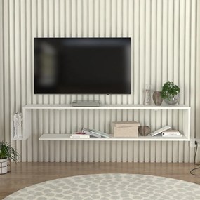 Έπιπλο τηλεόρασης επιτοίχιο Regnar λευκό 168x25x31εκ