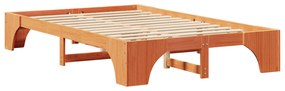 vidaXL Καφέ Κρεβάτι 120x200 cm από Μασίφ Ξύλο Πεύκου