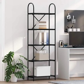 vidaXL Ράφι Βιβλίων Μαύρη Οξυά 60 x 30 x 183 εκ Επεξεργασμένο ξύλο