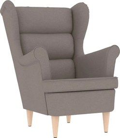 vidaXL Μπερζέρα Taupe Υφασμάτινη με Υποπόδιο