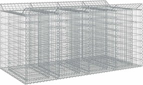 vidaXL Ανασηκωμένο κρεβάτι gabion 2 pcs Ασημί