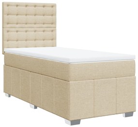 ΚΡΕΒΑΤΙ BOXSPRING ΜΕ ΣΤΡΩΜΑ ΚΡΕΜ 90X200 ΕΚ.ΥΦΑΣΜΑΤΙΝΟ 3291570