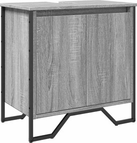 vidaXL Ντουλάπι Νιπτήρα Μπάνιου Γκρι Sonoma 60x35x60 εκ. Επεξ. Ξύλο