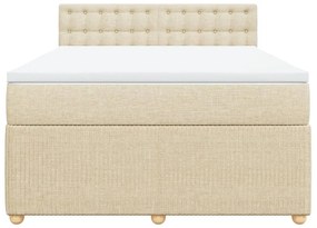vidaXL Κρεβάτι Boxspring με Στρώμα Κρεμ 160x200 εκ. Υφασμάτινο