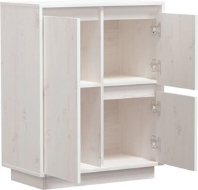 vidaXL Ντουλάπι Λευκό 60 x 34 x 75 εκ. από Μασίφ Ξύλο Πεύκου