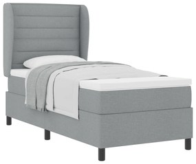 vidaXL κρεβάτι Box Spring  με στρώμα σε ανοιχτό γκρι, 80x200 εκ., ύφασμα