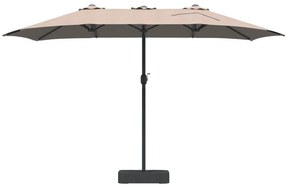 vidaXL Ομπρέλα Κήπου Taupe 385 x 209 x 244 εκατοστά ύφασμα