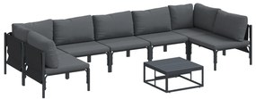 vidaXL Σετ Καναπέ Κήπου 8 pcs Ανθρακί Ατσάλι