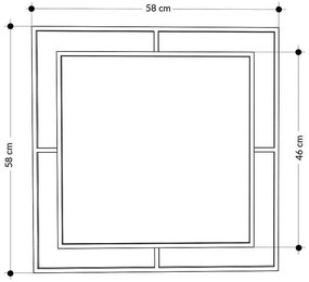 Καθρέφτης τοίχου Callista Megapap χρώμα μαύρο 58,6x2x58,6εκ.