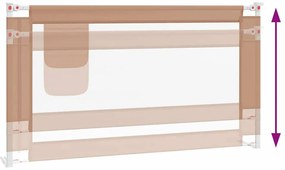 vidaXL Μπάρα Κρεβατιού Προστατευτική Taupe 150 x 25 εκ. Υφασμάτινη