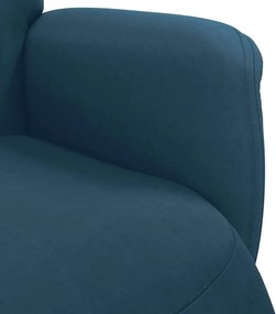 vidaXL Πολυθρόνα Ανακλινόμενη με Υποπόδιο Μπλε Βελούδινη