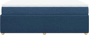 vidaXL Κρεβάτι Boxspring με Στρώμα Μπλε 120x190 εκ. Υφασμάτινο