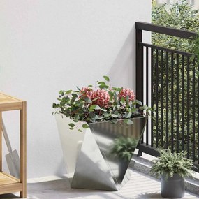 vidaXL Γλάστρα Ασημί 40 x 40 x 40 cm Επικαλυμμένος Χάλυβας